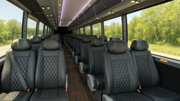 Interior of Charter Bus Company Eau Claire's 25 Passenger Mini bus in Eau Claire