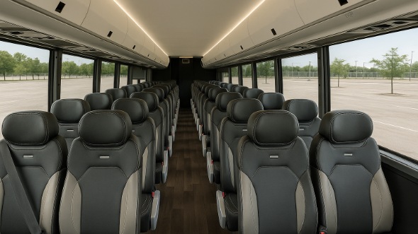 Interior of Charter Bus Company Eau Claire's 28 Passenger Mini bus in Eau Claire