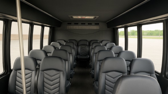 Interior of Charter Bus Company Eau Claire's 35 Passenger Minibus in Eau Claire