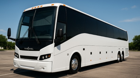 Exterior of Charter Bus Company Eau Claire's 54 Passenger Charter Bus in Eau Claire