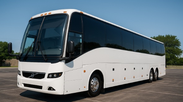 Exterior of Charter Bus Company Eau Claire's 55 Passenger Charter Bus in Eau Claire