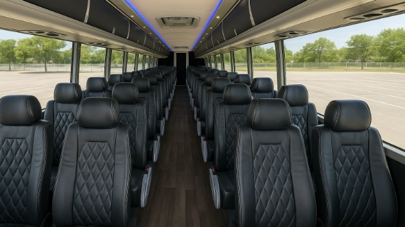 eau claire 50 passenger charter bus inside