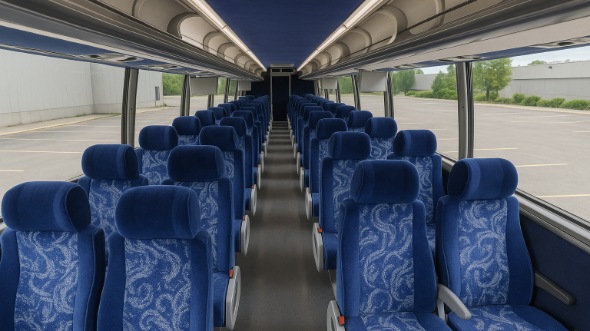 eau claire 56 passenger charter bus inside