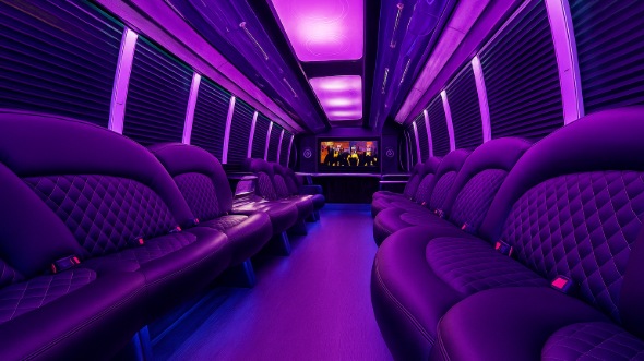 Interior of Charter Bus Company Eau Claire's Party Bus in Eau Claire