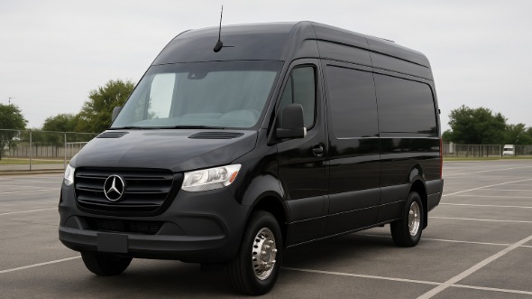 Exterior of Charter Bus Company La Crosse's Sprinter Van Rental With Driver in La Crosse